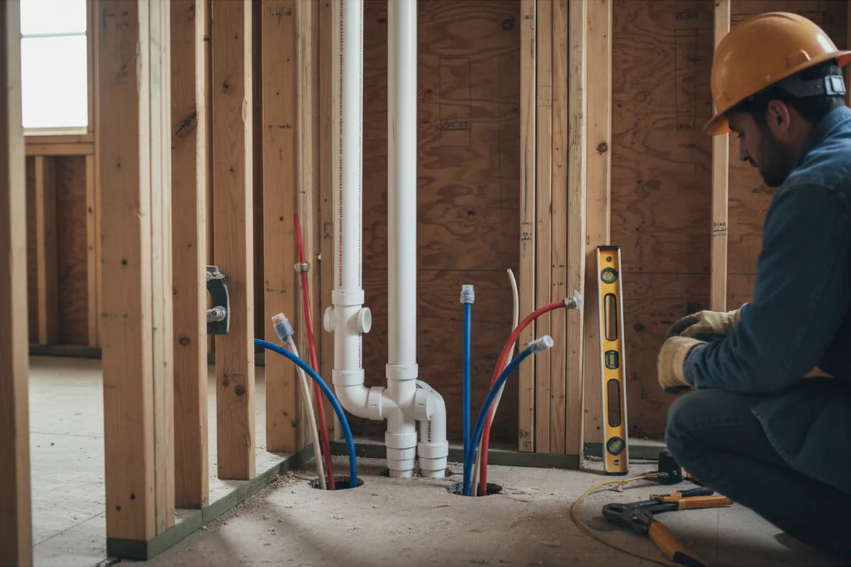 Drain and supply rough-in during Toilet Repair and Installation in Somis